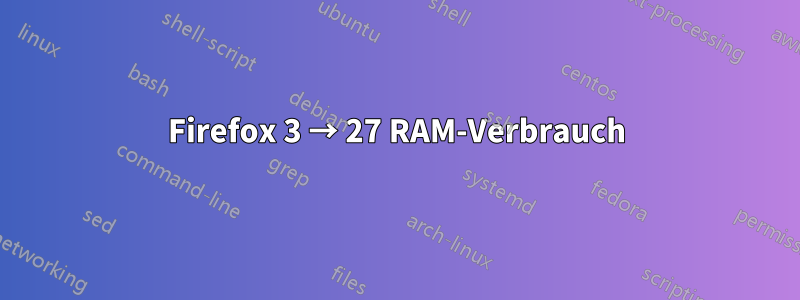 Firefox 3 → 27 RAM-Verbrauch