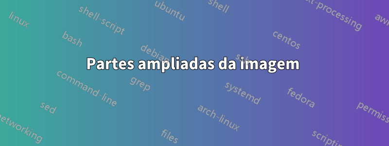 Partes ampliadas da imagem