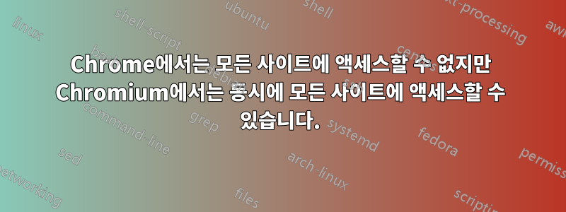 Chrome에서는 모든 사이트에 액세스할 수 없지만 Chromium에서는 동시에 모든 사이트에 액세스할 수 있습니다.