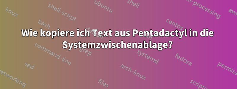 Wie kopiere ich Text aus Pentadactyl in die Systemzwischenablage?