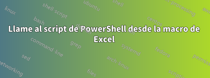 Llame al script de PowerShell desde la macro de Excel