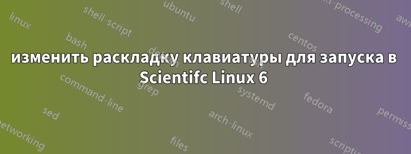 изменить раскладку клавиатуры для запуска в Scientifc Linux 6