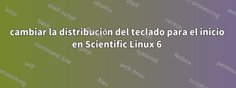 cambiar la distribución del teclado para el inicio en Scientific Linux 6