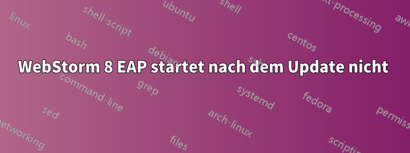 WebStorm 8 EAP startet nach dem Update nicht