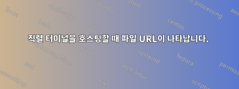 직렬 터미널을 호스팅할 때 파일 URL이 나타납니다.