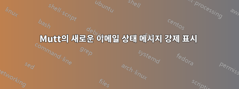 Mutt의 새로운 이메일 상태 메시지 강제 표시