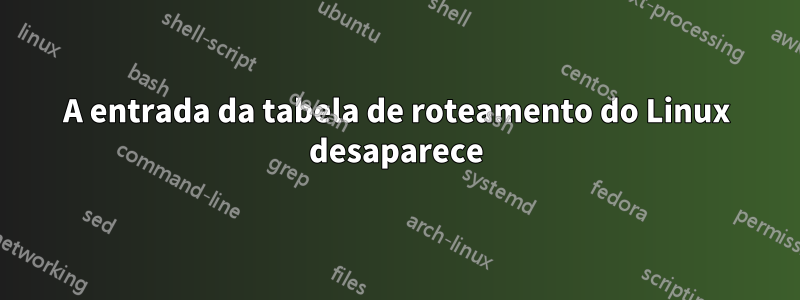 A entrada da tabela de roteamento do Linux desaparece