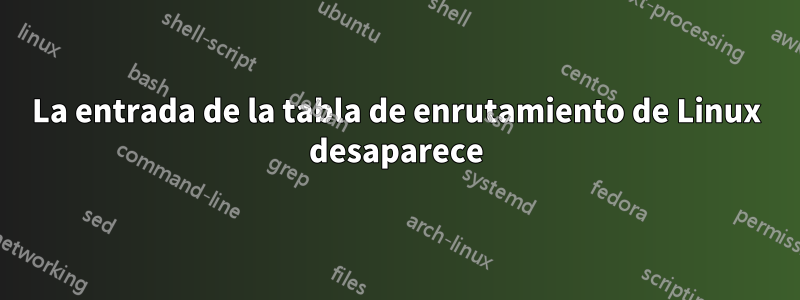 La entrada de la tabla de enrutamiento de Linux desaparece