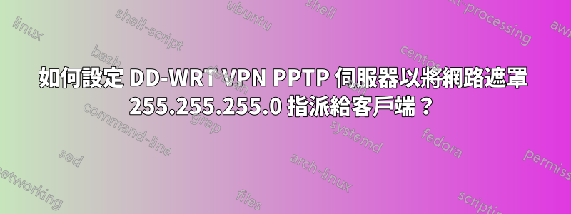 如何設定 DD-WRT VPN PPTP 伺服器以將網路遮罩 255.255.255.0 指派給客戶端？