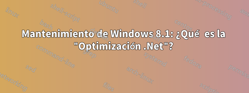 Mantenimiento de Windows 8.1: ¿Qué es la "Optimización .Net"?