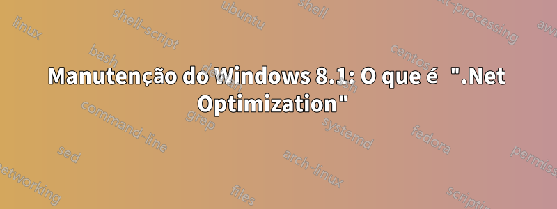 Manutenção do Windows 8.1: O que é ".Net Optimization"