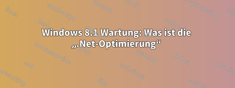 Windows 8.1 Wartung: Was ist die „.Net-Optimierung“