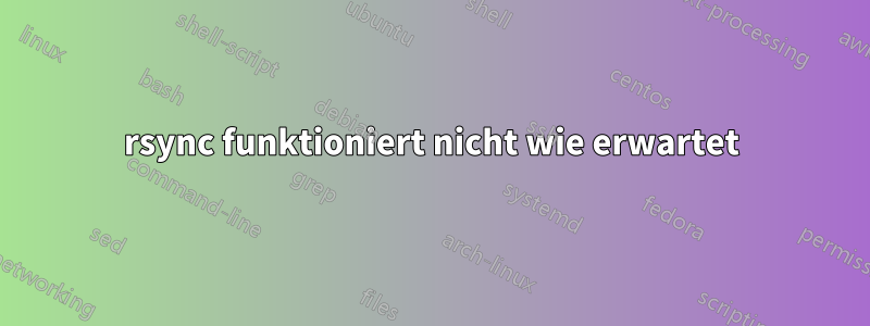 rsync funktioniert nicht wie erwartet