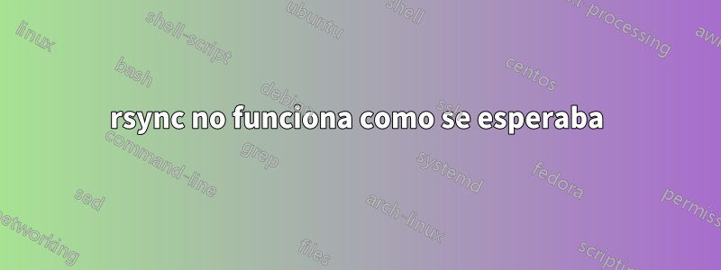 rsync no funciona como se esperaba