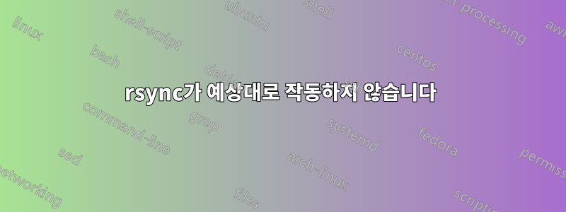 rsync가 예상대로 작동하지 않습니다