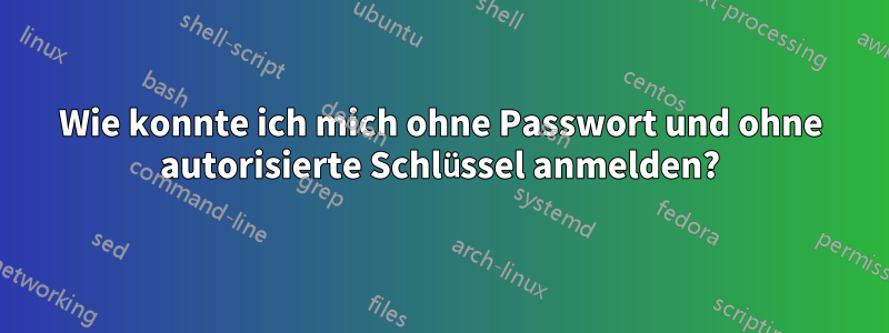 Wie konnte ich mich ohne Passwort und ohne autorisierte Schlüssel anmelden?