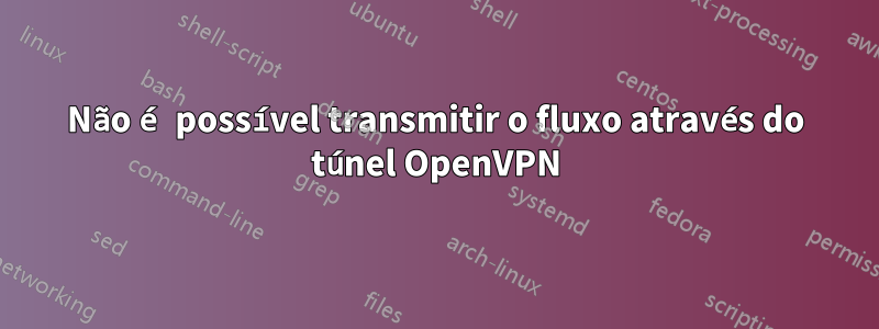 Não é possível transmitir o fluxo através do túnel OpenVPN