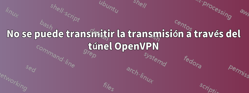 No se puede transmitir la transmisión a través del túnel OpenVPN