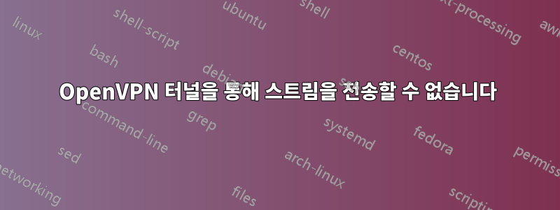 OpenVPN 터널을 통해 스트림을 전송할 수 없습니다