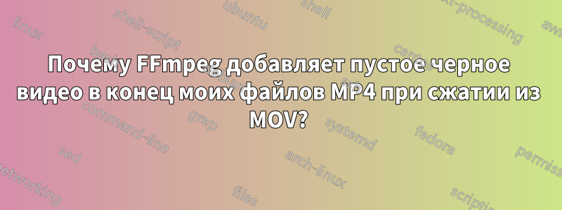 Почему FFmpeg добавляет пустое черное видео в конец моих файлов MP4 при сжатии из MOV?