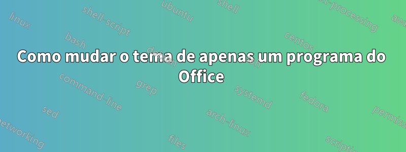 Como mudar o tema de apenas um programa do Office