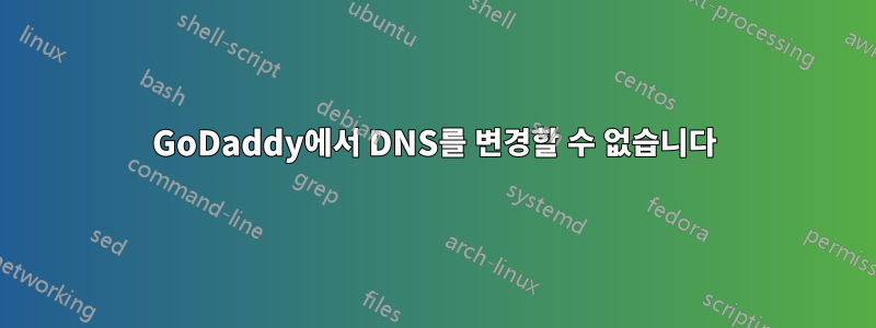 GoDaddy에서 DNS를 변경할 수 없습니다