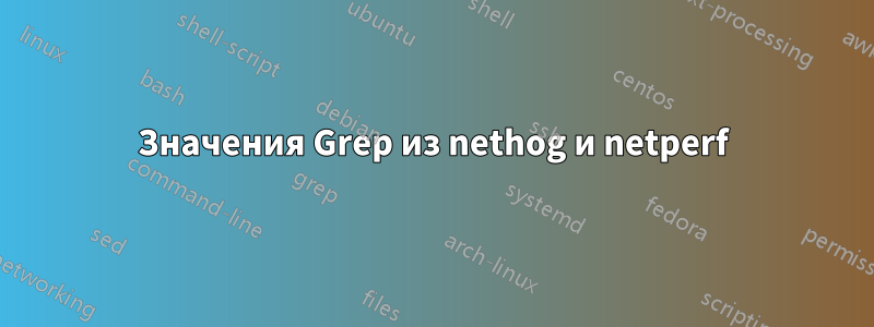 Значения Grep из nethog и netperf