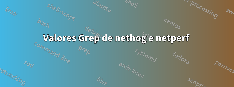 Valores Grep de nethog e netperf