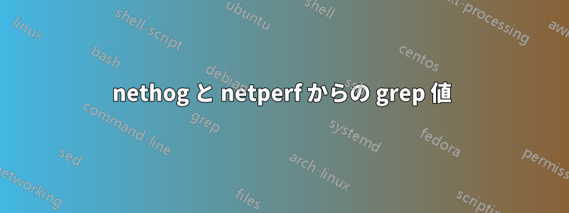 nethog と netperf からの grep 値