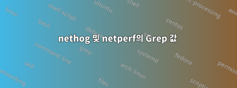 nethog 및 netperf의 Grep 값