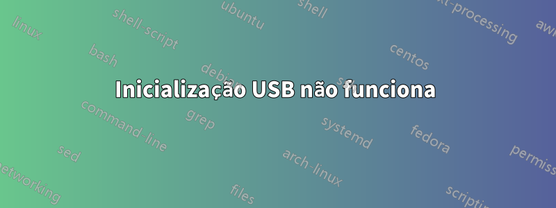 Inicialização USB não funciona