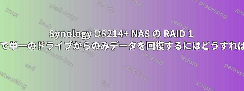 Synology DS214+ NAS の RAID 1 セットアップで単一のドライブからのみデータを回復するにはどうすればよいですか?