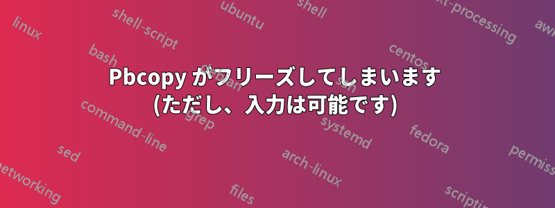 Pbcopy がフリーズしてしまいます (ただし、入力は可能です)