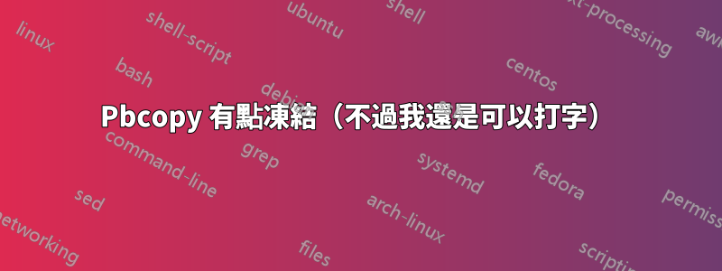 Pbcopy 有點凍結（不過我還是可以打字）