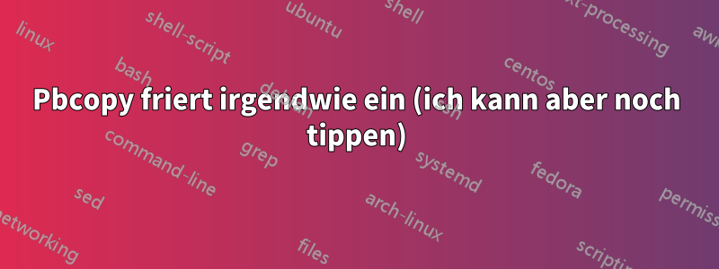 Pbcopy friert irgendwie ein (ich kann aber noch tippen)