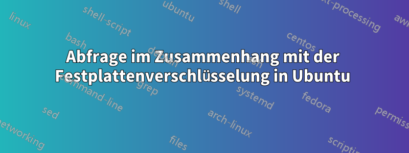 Abfrage im Zusammenhang mit der Festplattenverschlüsselung in Ubuntu