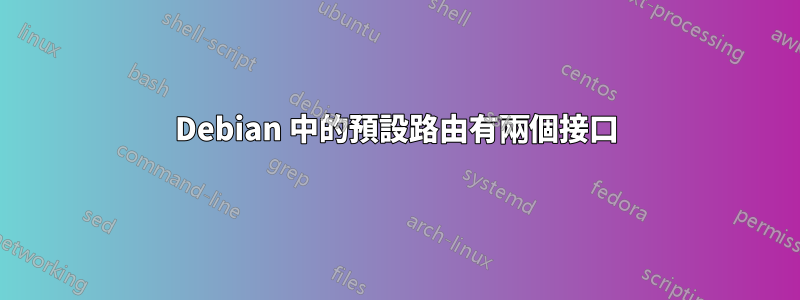 Debian 中的預設路由有兩個接口