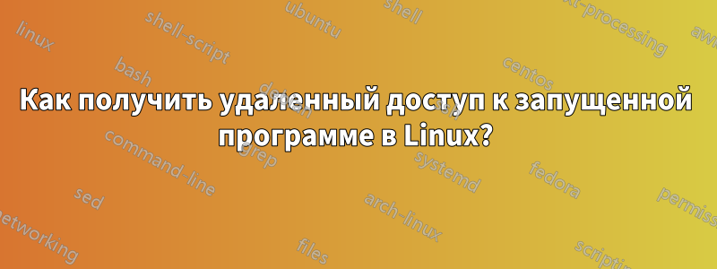 Как получить удаленный доступ к запущенной программе в Linux?