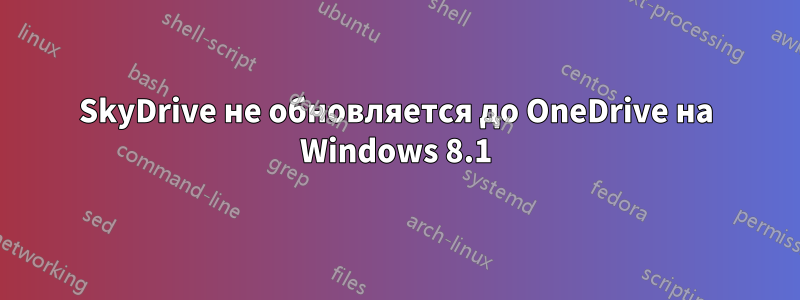 SkyDrive не обновляется до OneDrive на Windows 8.1