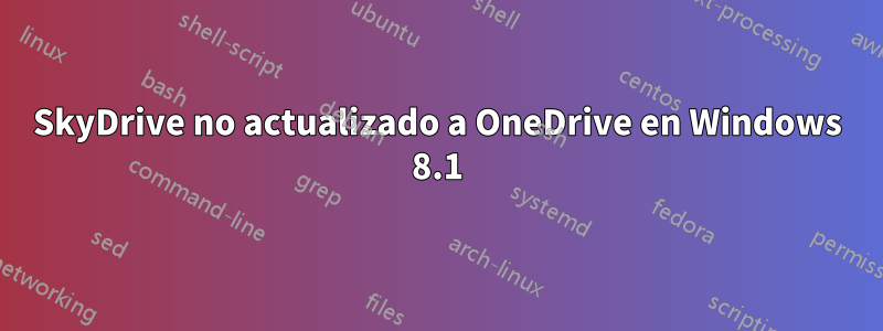 SkyDrive no actualizado a OneDrive en Windows 8.1