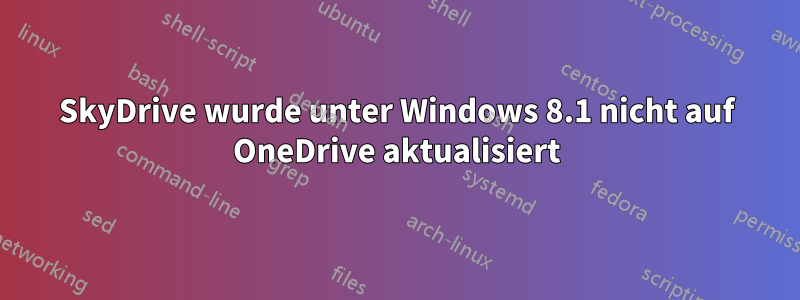 SkyDrive wurde unter Windows 8.1 nicht auf OneDrive aktualisiert