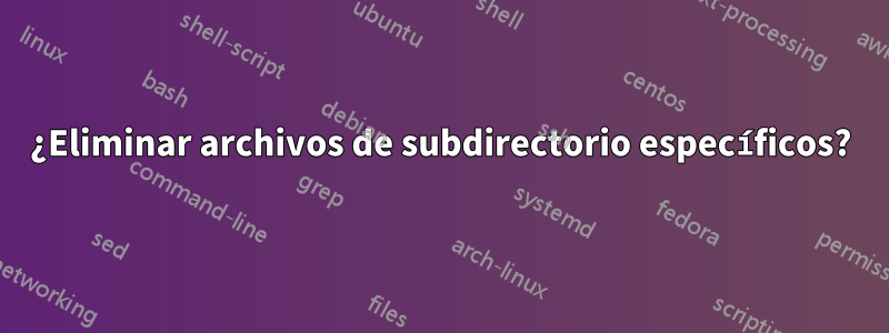 ¿Eliminar archivos de subdirectorio específicos?