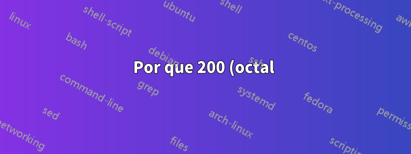 Por que 200 (octal) está sendo subtraído dos bytes gravados/lidos do disco?