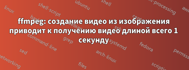 ffmpeg: создание видео из изображения приводит к получению видео длиной всего 1 секунду