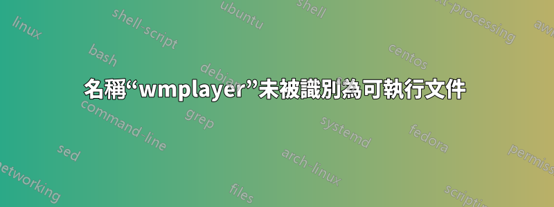 名稱“wmplayer”未被識別為可執行文件