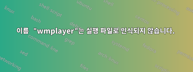 이름 "wmplayer"는 실행 파일로 인식되지 않습니다.