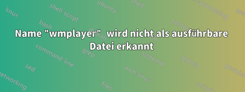 Name "wmplayer" wird nicht als ausführbare Datei erkannt