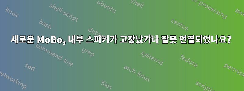 새로운 MoBo, 내부 스피커가 고장났거나 잘못 연결되었나요?