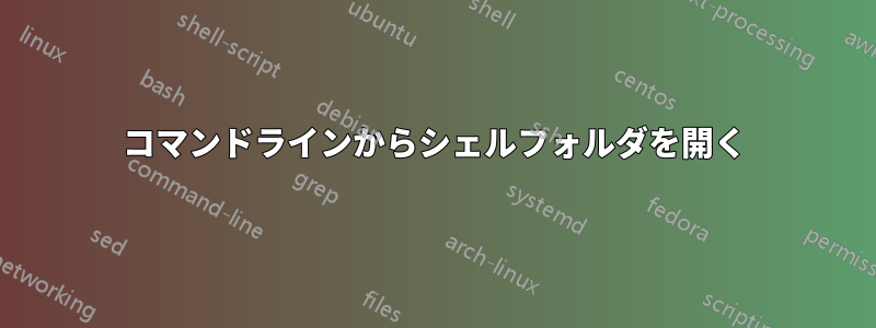 コマンドラインからシェルフォルダを開く