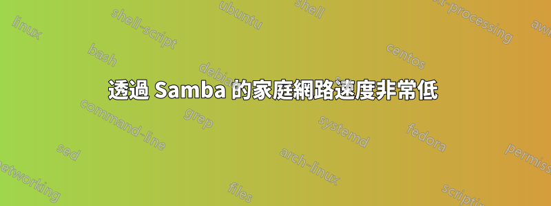 透過 Samba 的家庭網路速度非常低